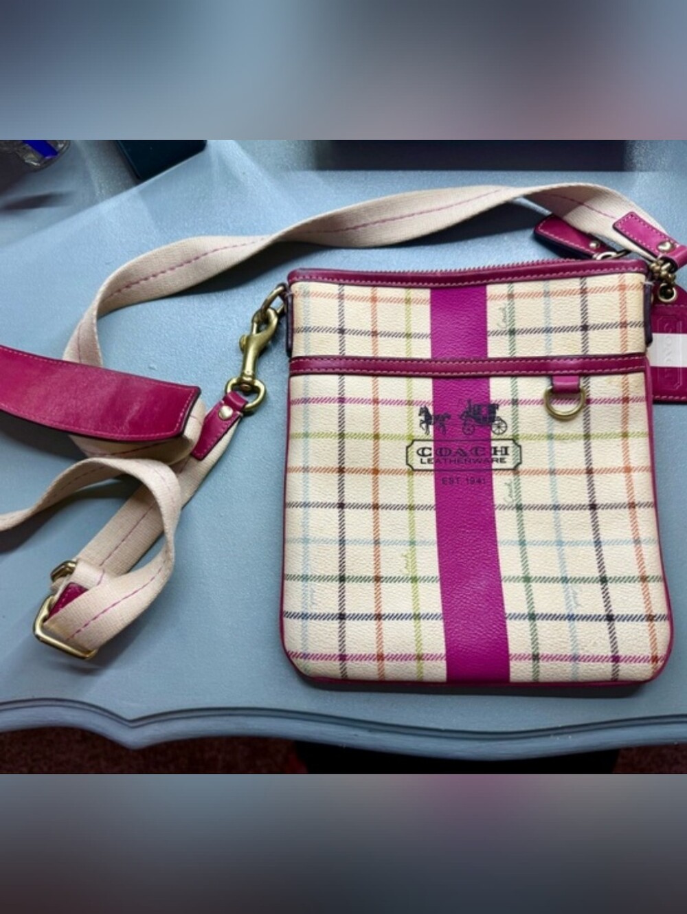 Coach Heritage Tartan Plaid Swingpack